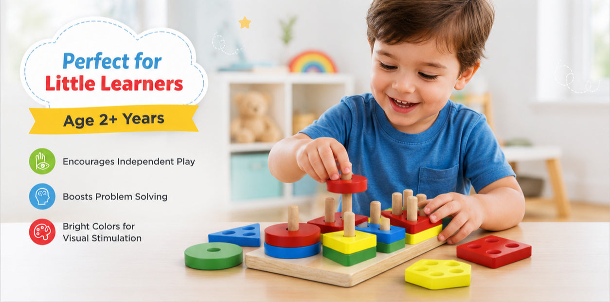 Kids Wooden Geometric Shape Sorter Puzzle Toy