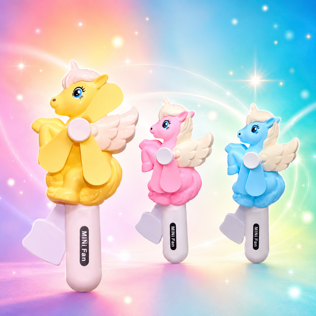 Unicorn Hand Press Fan for Kids | Portable Mini Cooling Fan