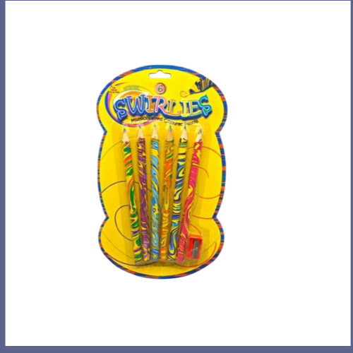 Multicolored Pencils 6 in 1 Pack with Free Sharpener | Kids Coloring & Drawing Set