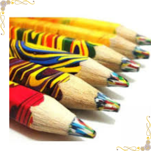 Multicolored Pencils 6 in 1 Pack with Free Sharpener | Kids Coloring & Drawing Set