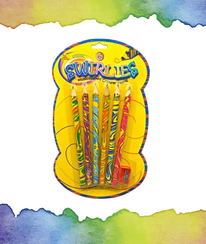 Multicolored Pencils 6 in 1 Pack with Free Sharpener | Kids Coloring & Drawing Set