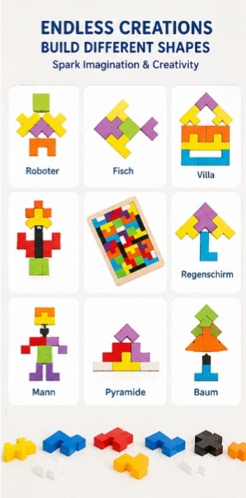 Wooden Tangram Puzzle for Kids | Educational Brain Toy
