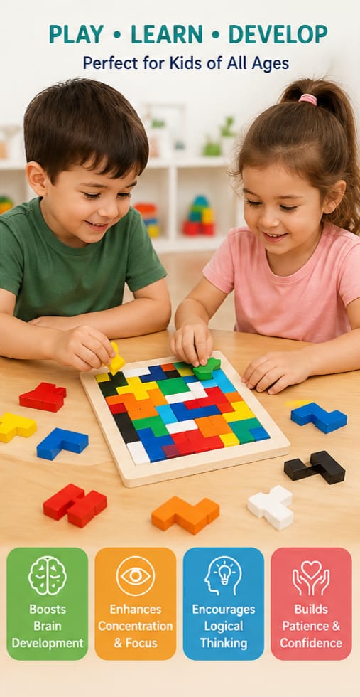 Wooden Tangram Puzzle for Kids | Educational Brain Toy