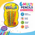 Multicolored Pencils 6 in 1 Pack with Free Sharpener | Kids Coloring & Drawing Set