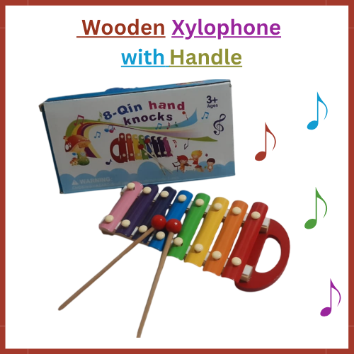 Wooden Xylophone with Handle for Kids Learning & Musical Fun