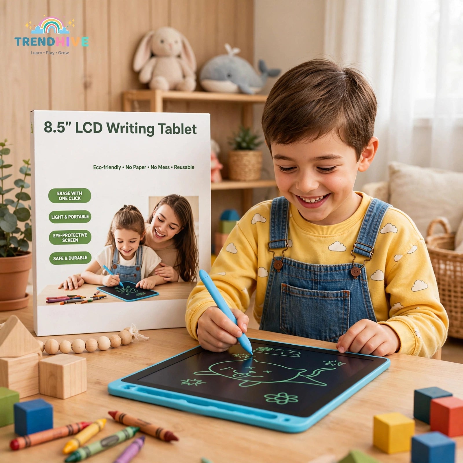 8.5 Inch LCD Writing Tablet for Kids | Reusable Drawing & Writing Board