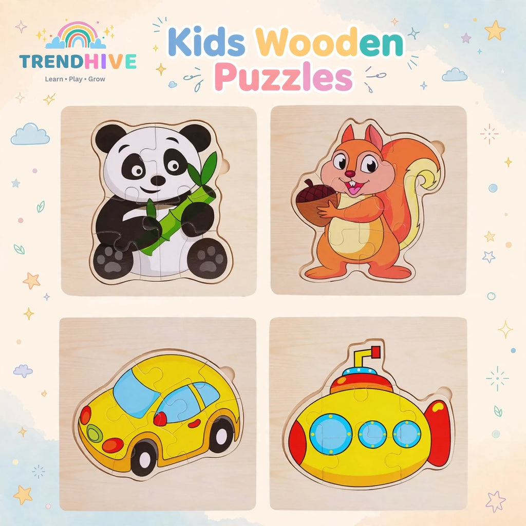 Random 1 Piece 3D Wooden Puzzle | Montessori Educational Toy for Toddlers