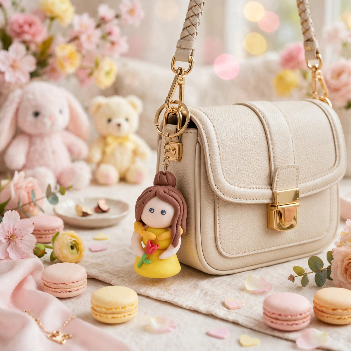 Handmade Clay Doll Keychain | Cute Cartoon Character