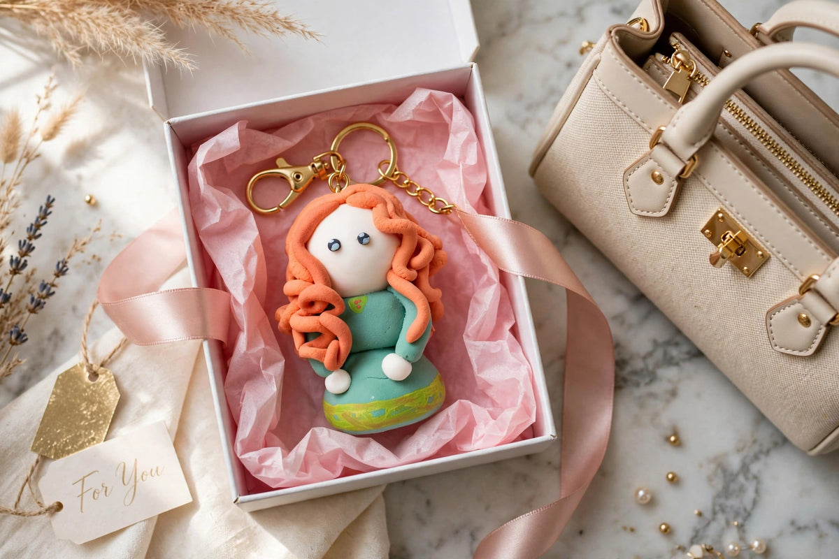 Handmade Clay Doll Keychain | Cute Cartoon Character