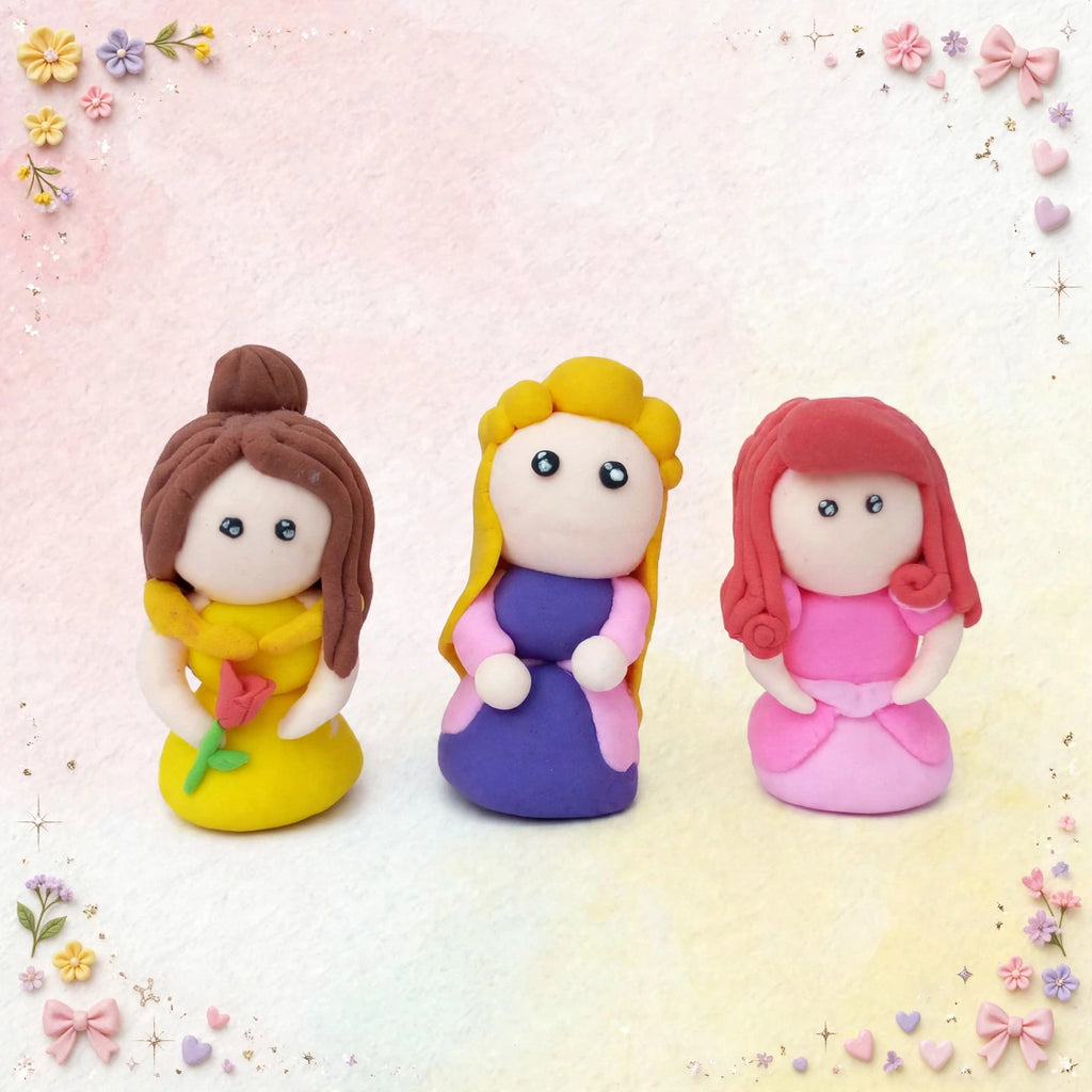 Cartoon Character Doll Keychain | Handmade Air-Dry Clay