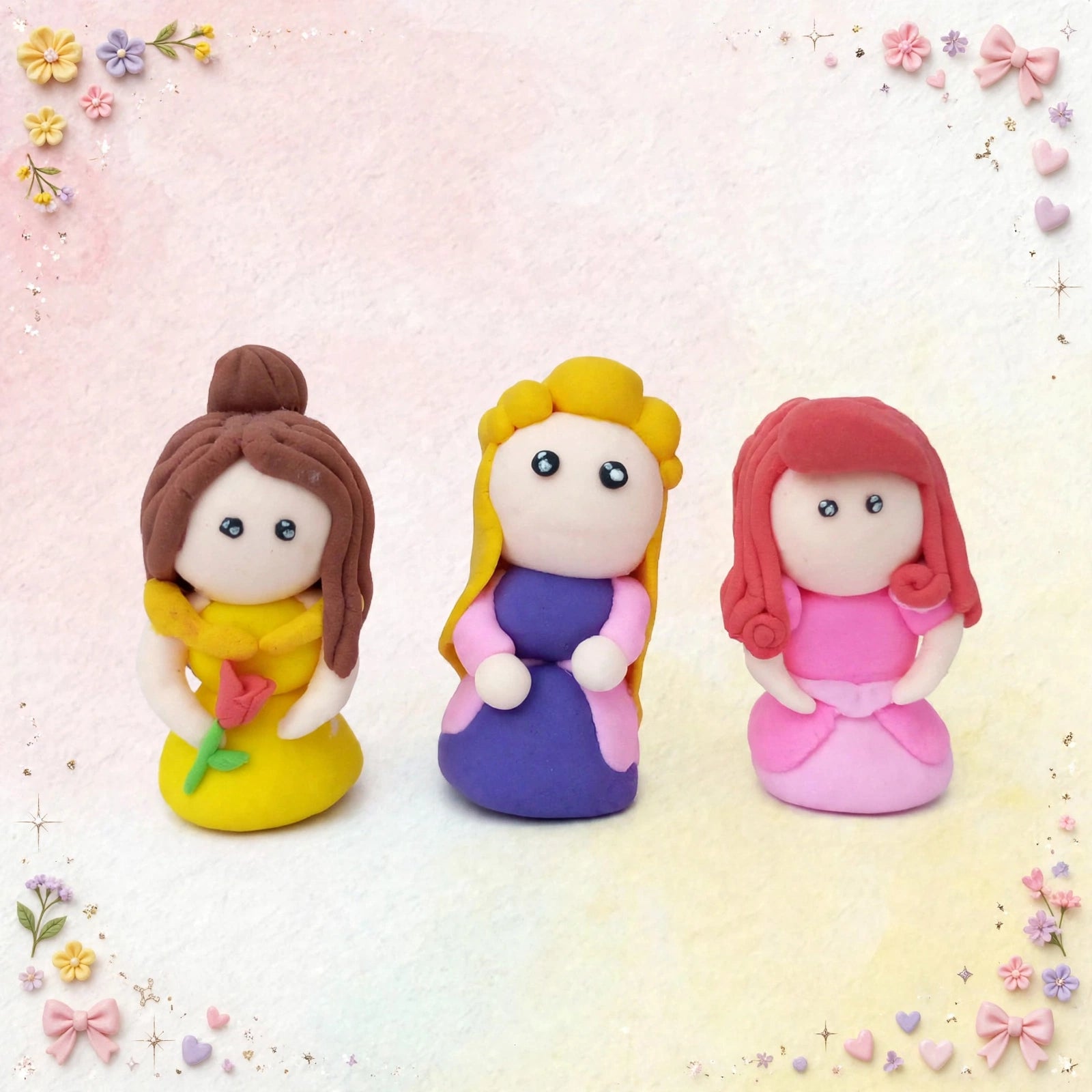 Cartoon Character Doll Keychain | Handmade Air-Dry Clay