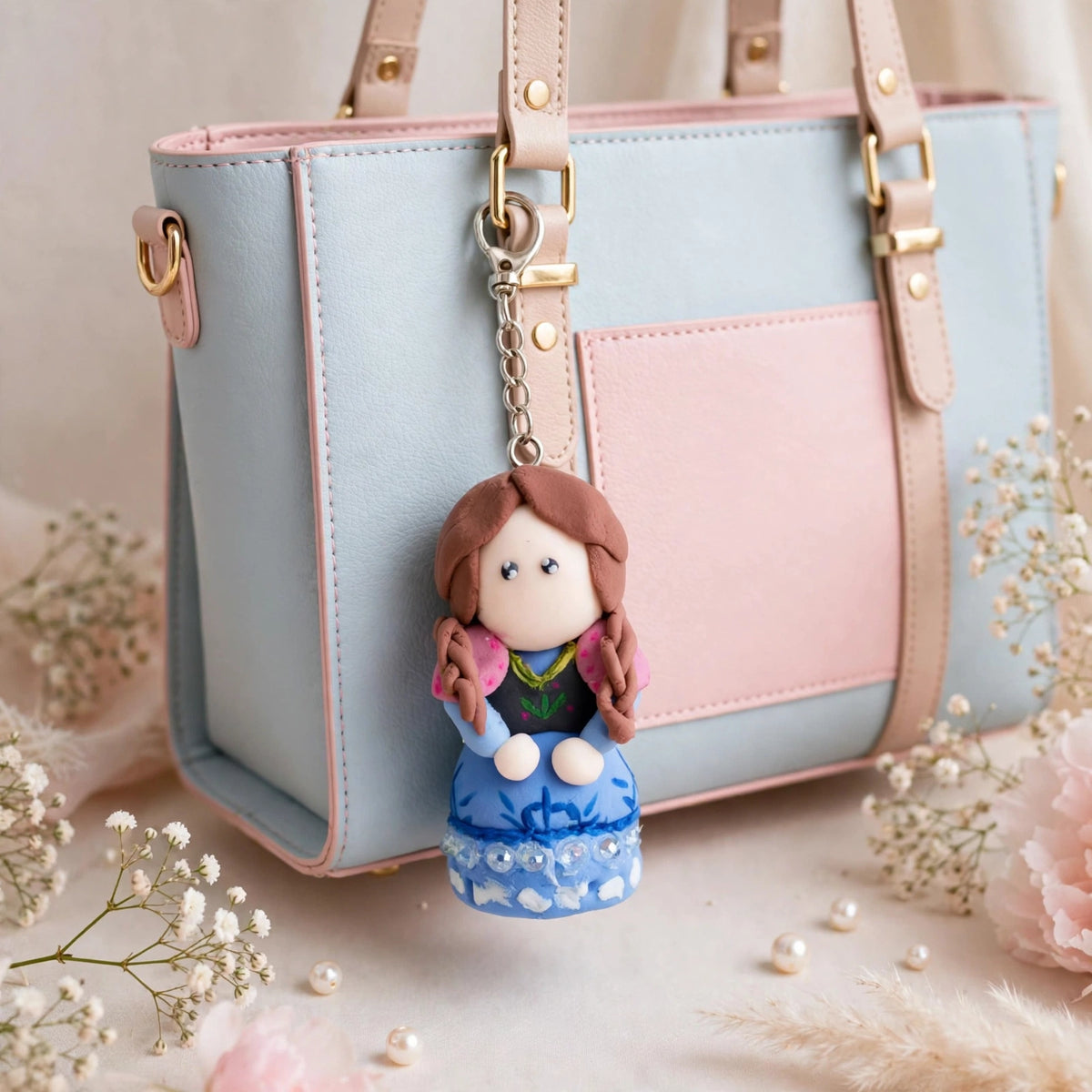 Handmade Clay Doll Keychain | Cute Cartoon Character