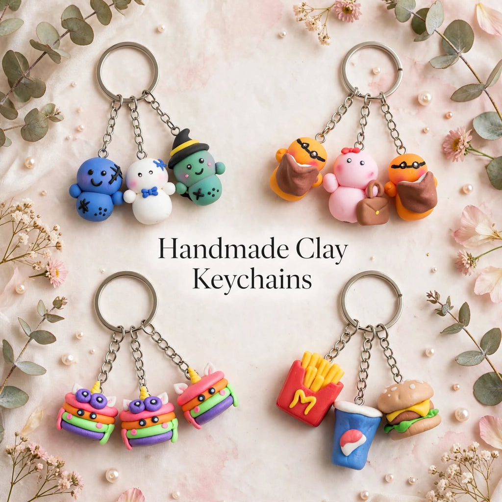Mini Cartoon Keychain Set – 3 Piece