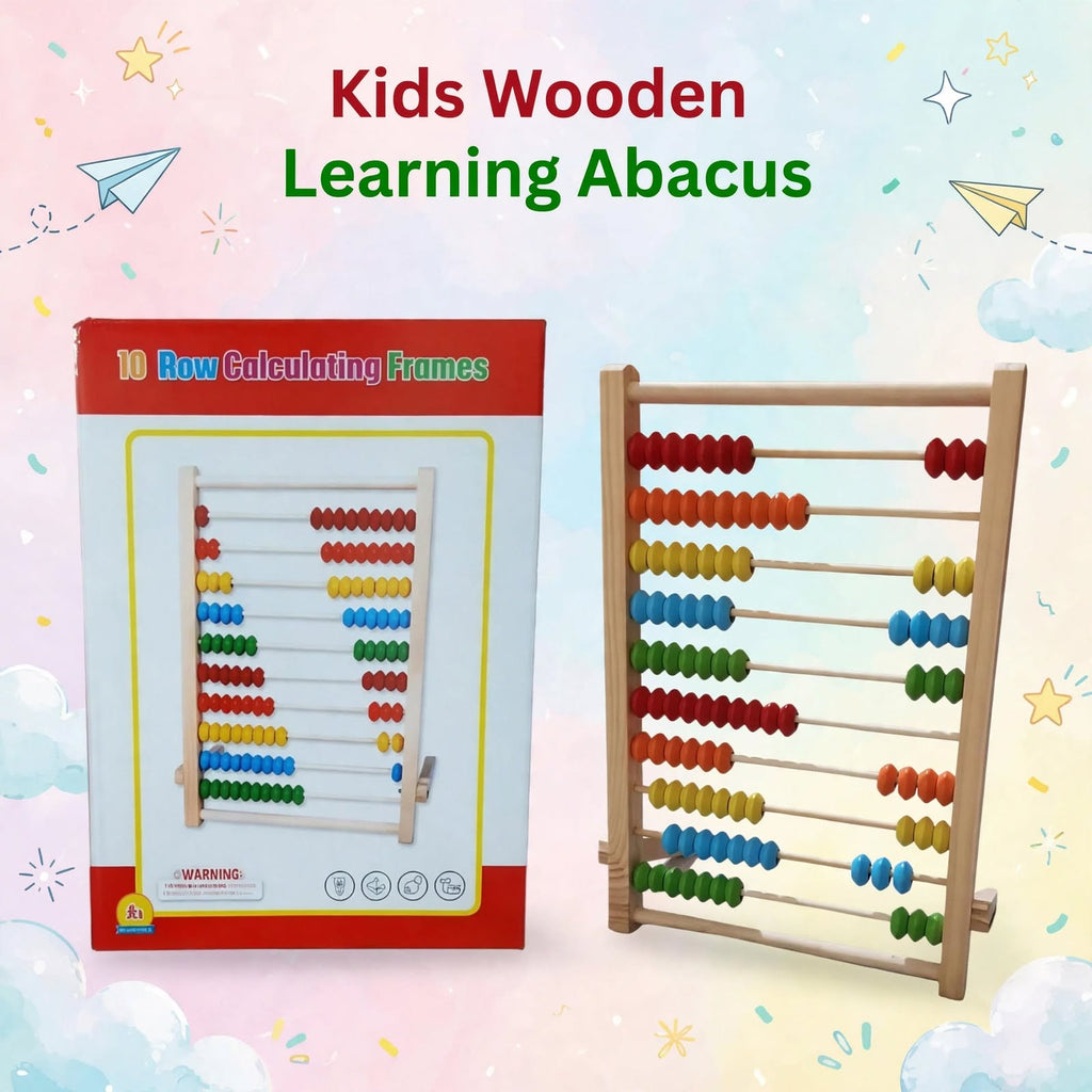 Wooden Abacus with Stand – Educational Math Counting Toy for Kids Early Learning