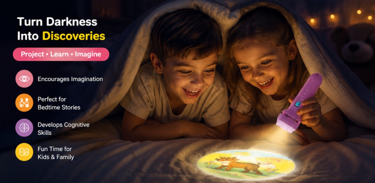 Kids Projection Flashlight Toy with 3 Random Slides & 24 Images