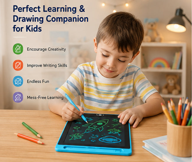 10.5 Inch LCD Writing Tablet for Kids | Reusable Drawing & Writing Board