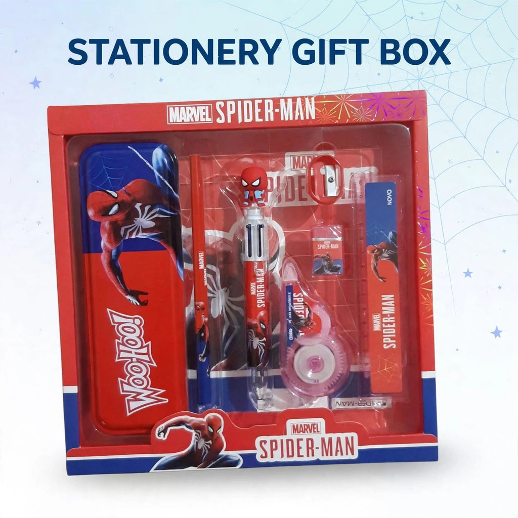 Premium 8-Piece Spider-Man Cartoon Stationery Gift Set for Kids – School Supplies for Boys